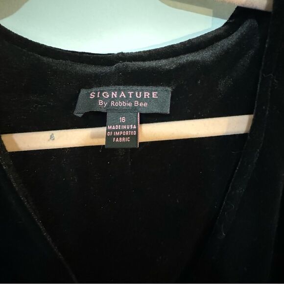 Signature by Robbie Bee Vtg Black Velour Victorian Gothic Dress Made in USA L - Picture 6 of 7